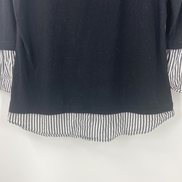 Jones NY black and white top with stripes medium - Picture 5 of 12